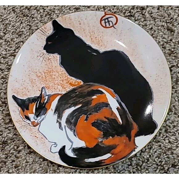 MUSEUM OF FINE ARTS BOSTON Two Cats Plate Porcelain Theophile Alexandre Steinlen - Picture 1 of 6
